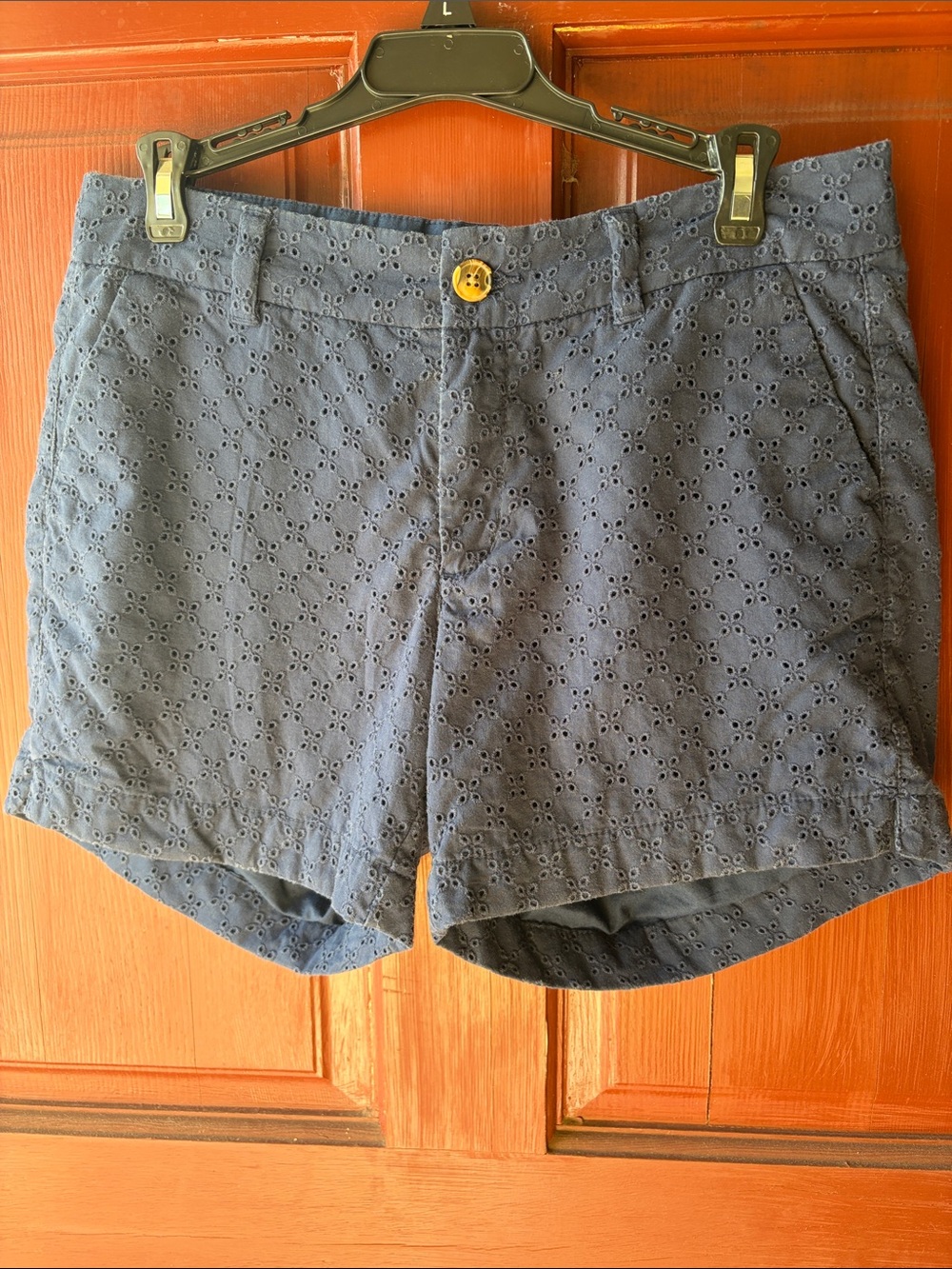 Old Navy Navy Eyelet Cotton Shorts